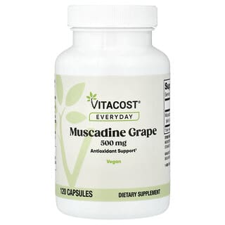 Vitacost, struguri muscadină, 500 mg, 120 capsule