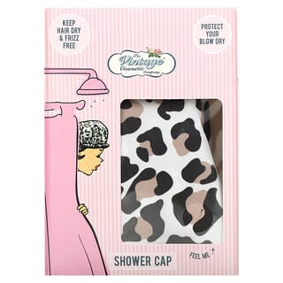 The Vintage Cosmetic Company, Shower Cap, Leopard Print, 1 Count