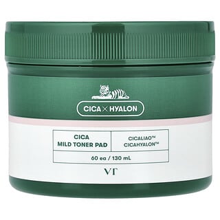 VT Cosmetics, Cica Mild Toner Pad, mildes Toner-Pad, 60 Pads
