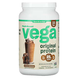 Vega, Plant-Based Original Protein, Creamy Chocolate, 2 lb 0.5 oz (920 g)