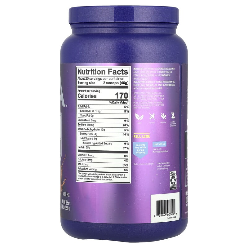 Essential Plant-Based Protein, Creamy Chocolate, 2 lb 0.5 oz (920 g)