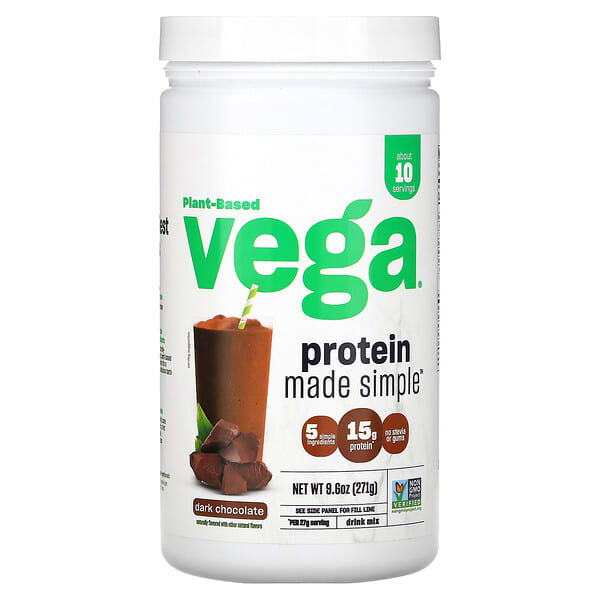Vega, Protein Made Simple, протеин, черный шоколад, 271 г (9,6 унции)