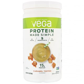 Vega, Protein Made Simple 蛋白质粉，焦糖太妃糖味，9.1 盎司（258 克）  