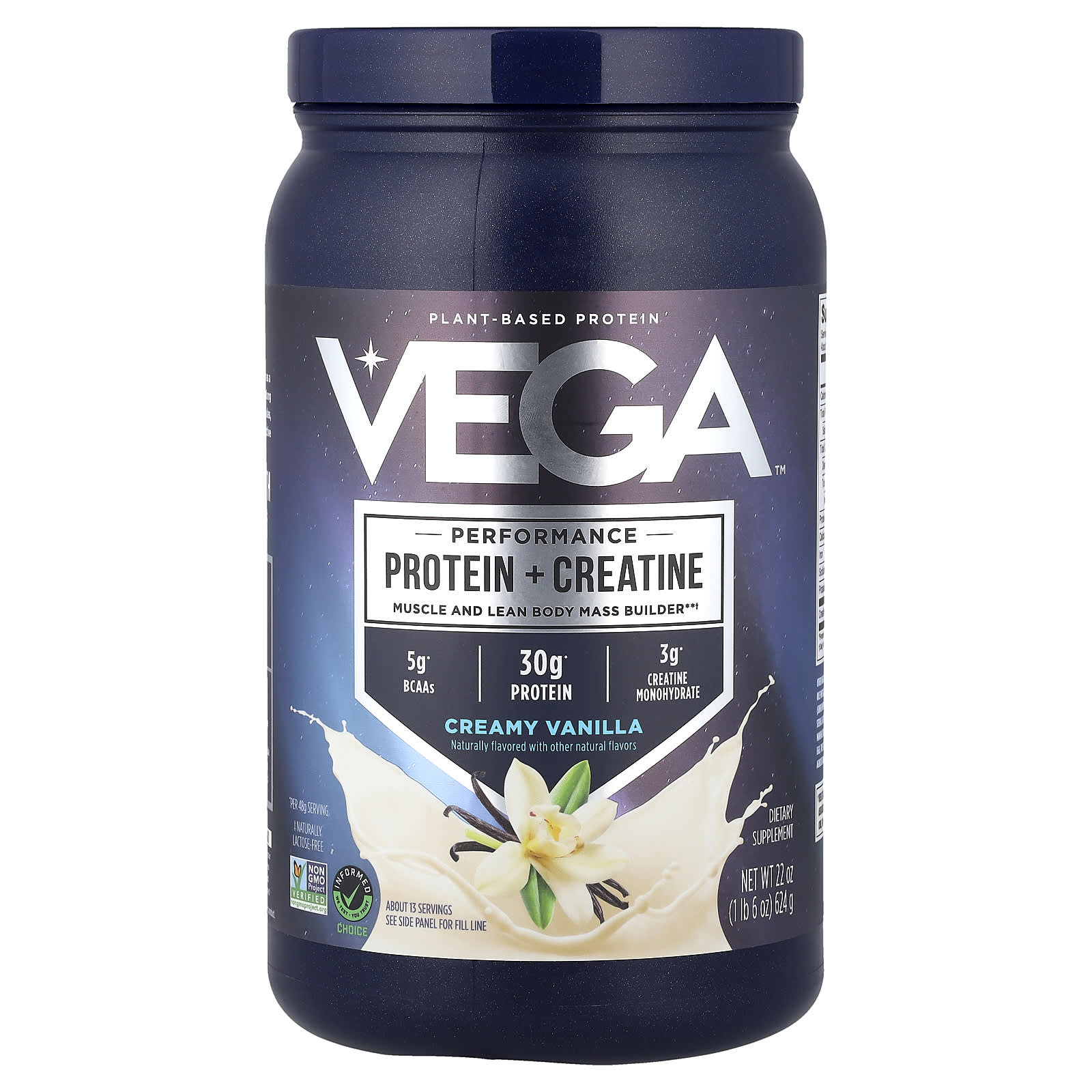 Plant-Based Performance Protein＋Creatine、クリーミーバニラ、624g
