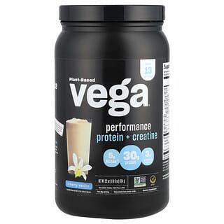 Vega, Proteína de rendimiento de origen vegetal más creatina, Vainilla cremosa, 624 g (1 lb 6 oz)