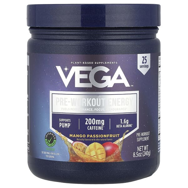 Pre-Workout Energy, Mango Passionfruit, 8.5 oz (240 g)
