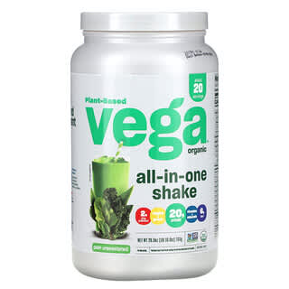 Vega, Pflanzlicher, Bio-All-In-One-Shake, ungesüßt, 26,9 oz. (763 g)