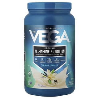 Vega, Batido todo en uno orgánico a base de plantas, Vainilla francesa, 689 g (1 lb 8,3 oz)