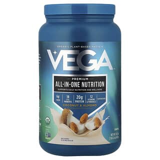 Vega, Plant-Based Organic All-In-One Shake, Coconut Almond, 1 lb 8.3 oz (687 g)