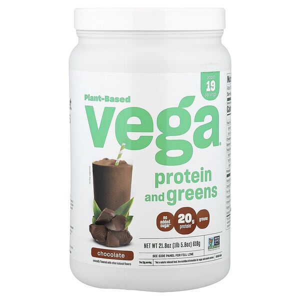 Plant-Based Protein and Greens, Chocolate, 1 lb 5.8 oz (618 g)