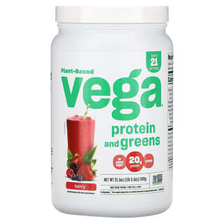 Vega, プロテイン＆グリーンズ、ベリー味、21.5 oz (609 g)