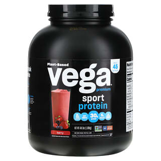 Vega, Suplemento para deportistas, Proteína de origen vegetal prémium, Bayas, 1,89 kg (4 lb 3 oz)