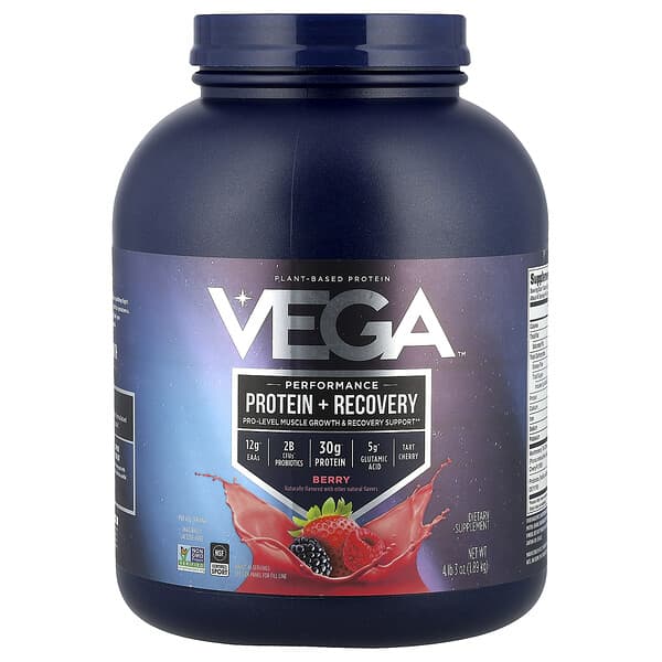 Plant-Based Protein, Performance Protein + Recovery, Berry, 4 lb 3 oz (1.89 kg)