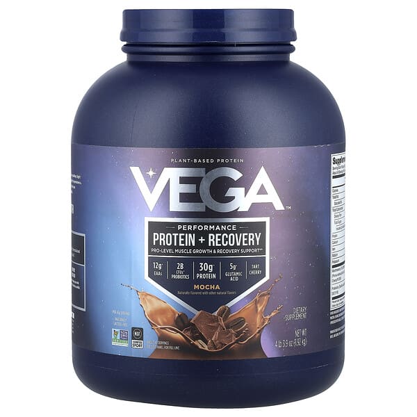 Vega Plant-Based Protein, Performance Protein + Recovery, Mocha, 4 lb 3.9 oz (1.92 kg)