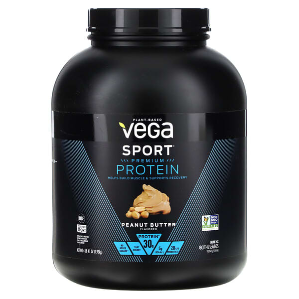 Vega, Sport, Plant Based Premium Protein, Peanut Butter, 4 lb 4.1 oz (1 ...