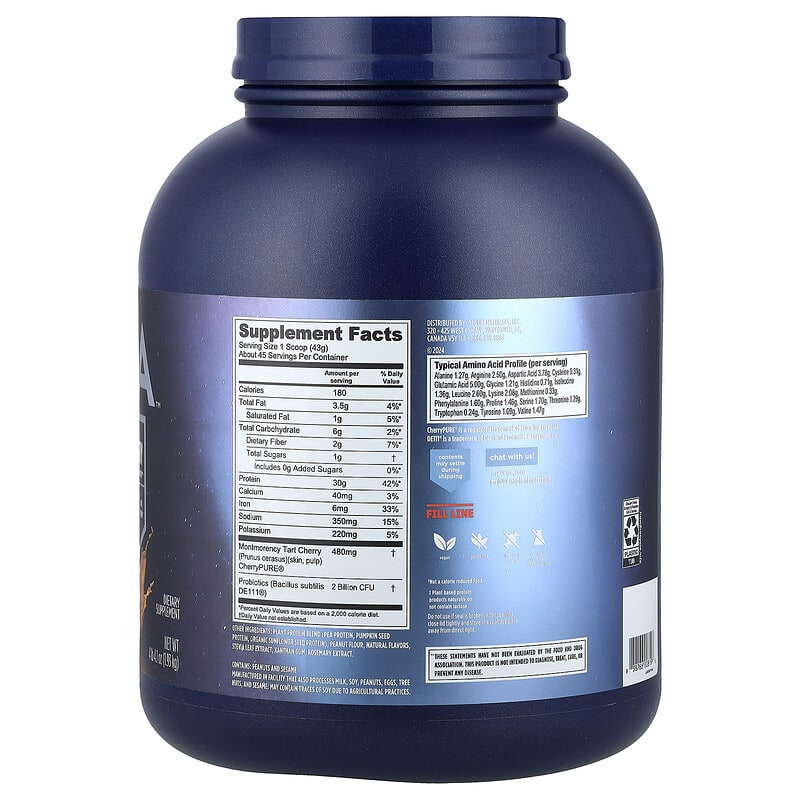 Plant-Based Protein, Performance Protein + Recovery, Peanut Butter, 4 lb  4.1 oz (1.93 kg)