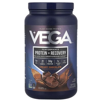 Vega, Protéines végétales, Protéines de performance + Récupération, Chocolat crémeux, 837 