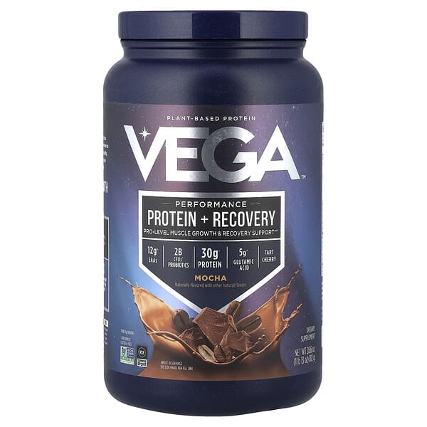 Plant-Based Protein, Performance Protein + Recovery, Mocha, 1 lb 13 oz (812 g)