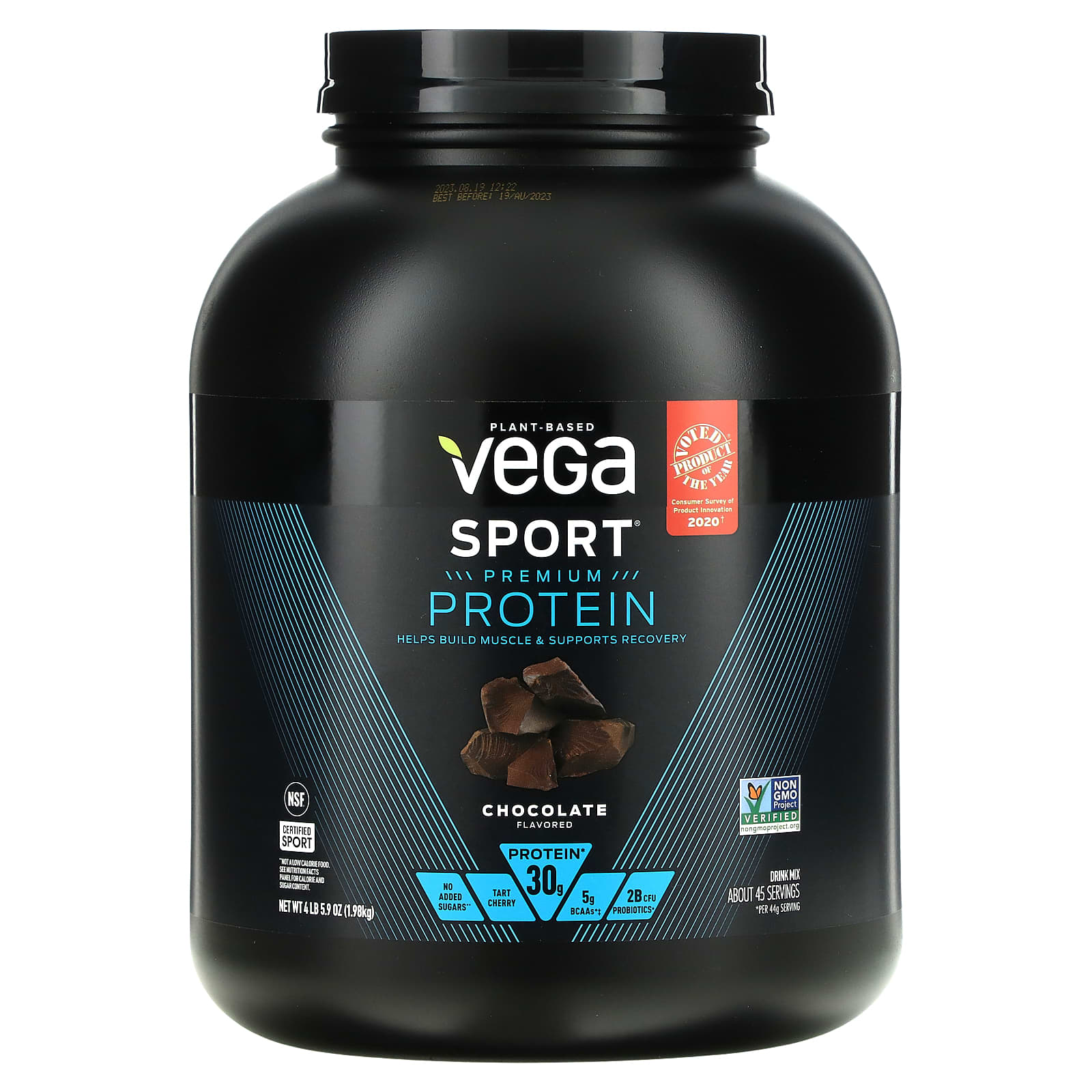Vega, Sport , Plant-Based Premium Protein, Chocolate, 4 lb 5.9 (1.98 kg)