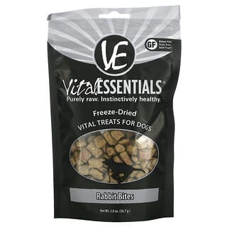 Vital Essentials, Vital Dog، حلوى مجففة بالتجميد للكلاب، لقيمات على شكل أرنب، أونصتان (56.7 جم)
