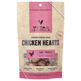 Vital Essentials, Freeze-Dried Raw Dog Treats, Chicken Hearts, 1.9 oz (53.9 g)