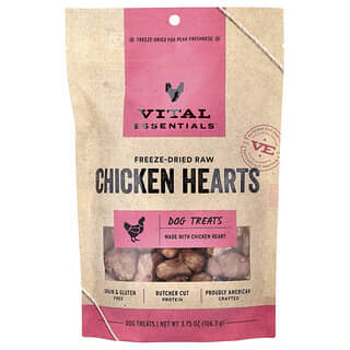Vital Essentials, Freeze-Dried Raw Dog Treats, Chicken Hearts, 3.75 oz (106.3 g)