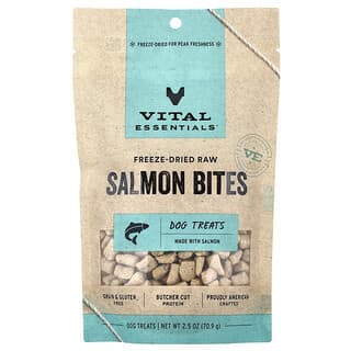 Vital Essentials, Freeze-Dried Raw Dog Treats, Salmon Bites, 2.5 oz (70.9 g)