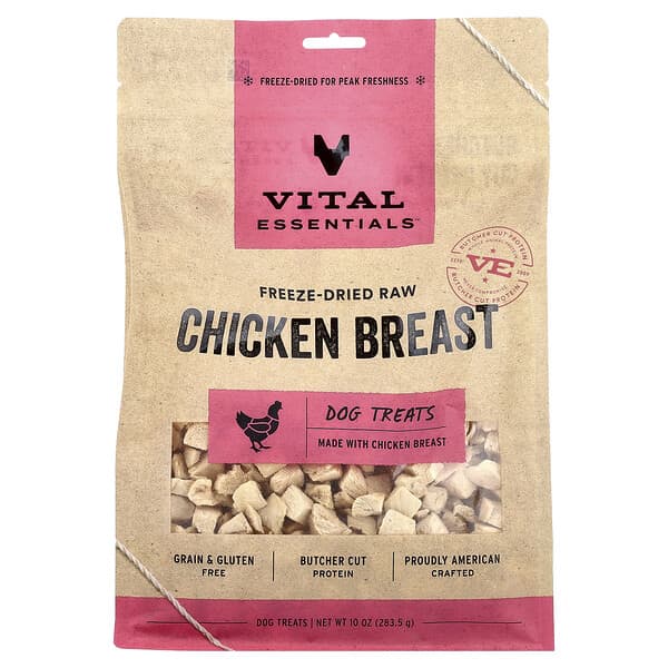 Vital Essentials, 凍乾未加工狗糧，雞胸肉，10 盎司（283.5 克）