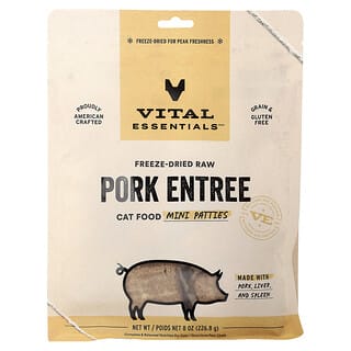 Vital Essentials, Freeze-Dried Raw Cat Food, Pork Entree, 8 oz (226.8 g)