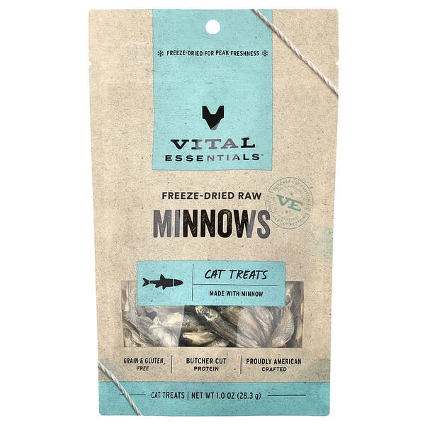 Vital Essentials, 寵物貓專用凍乾未加工零食，米諾魚，1 盎司（28.3 克）