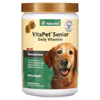 NaturVet, VitaPet Senior, Vitaminas diarias más glucosamina, Para perros, 120 comprimidos masticables blandos, 360 g (12,6 oz)