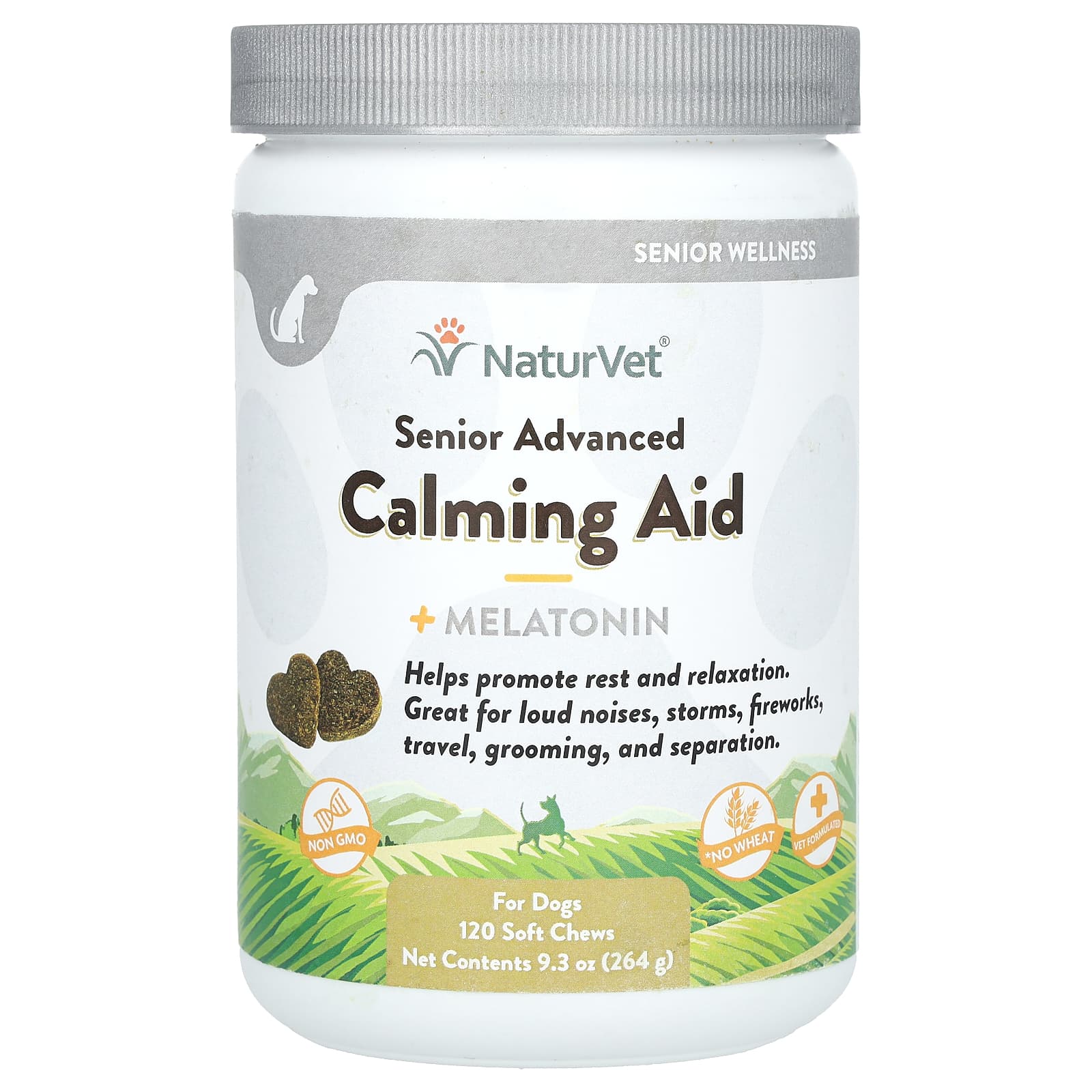 NaturVet Senior Advanced Calming Aid Melatonin For Dogs 120 Soft   24 