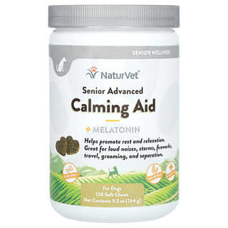 NaturVet, Senior Advanced Calming Aid + Melatonin, For Dogs, 120 Soft Chews, 9.3 oz (264 g)