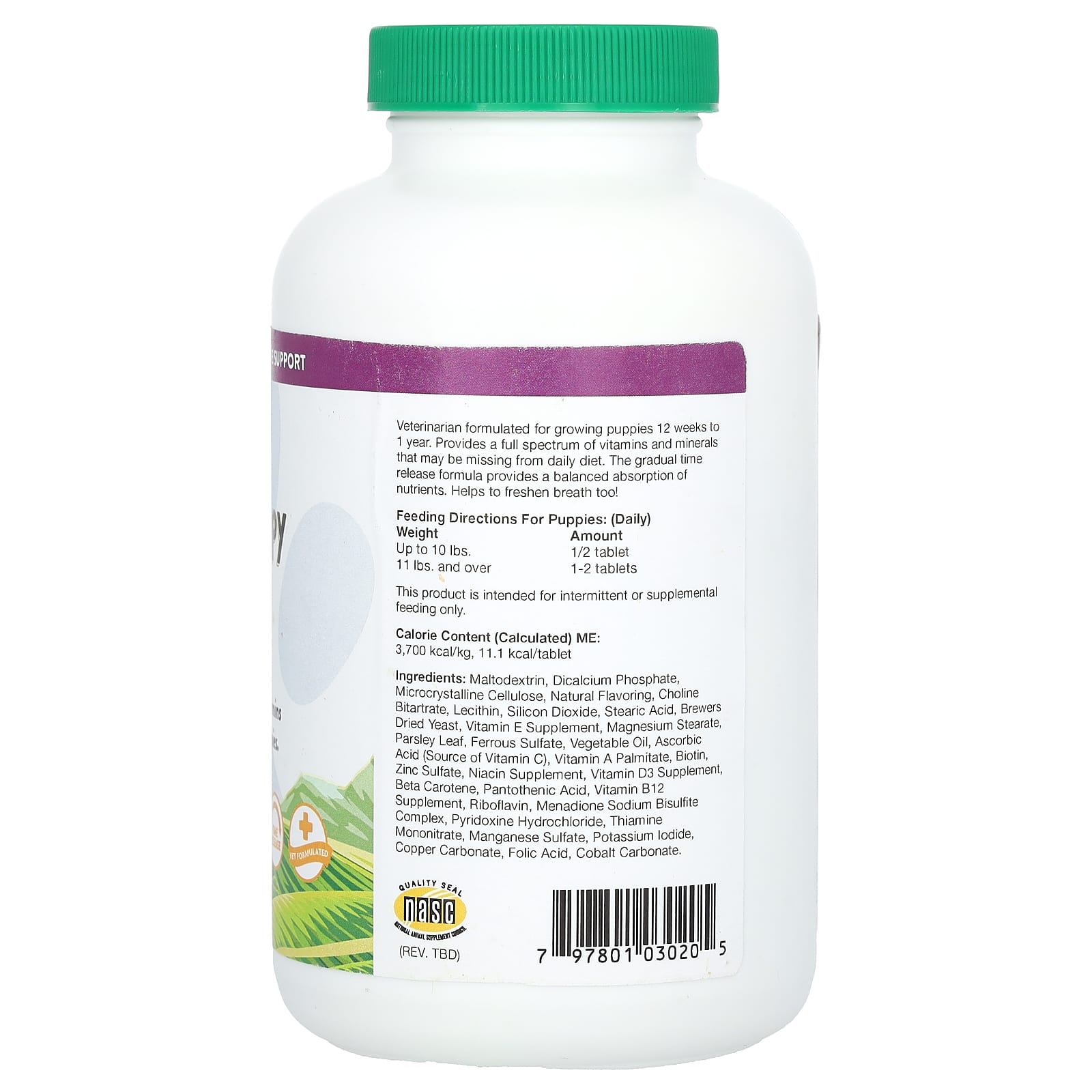 NaturVet, VitaPet Puppy, Daily Vitamins + Breath Aid, For Puppies, 60