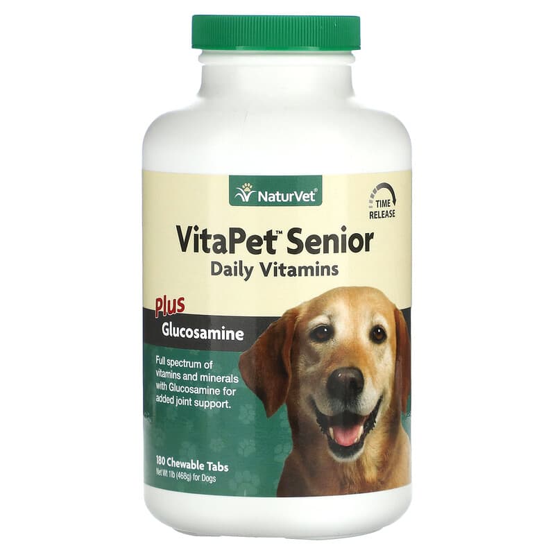 Afskrække Tante Om VitaPet Senior, Tägliche Vitamine plus Glucosamin, Für Hunde, 180  Kautabletten 468 g (1 lb.)