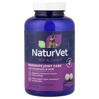 NaturVet, Glucosamine DS Plus, Moderate Joint Care + Chondroitin & MSM, For Dogs & Cats, Level 2, 60 Chewable Tabs, 6.3 oz (180 g)
