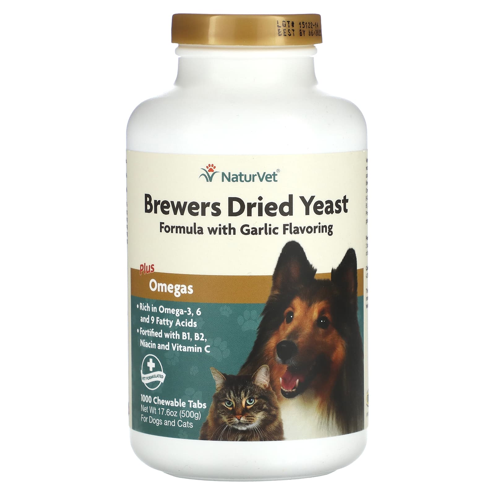 NaturVet, Brewers Dried Yeast Plus Omegas, For Dogs and Cats, 1,000 ...