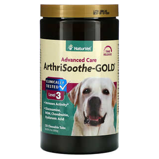 NaturVet, ArthriSoothe-GOLD, Advanced Care, For Dogs & Cats, Level 3, 120 Chewable Tabs, 21 oz (600 g)
