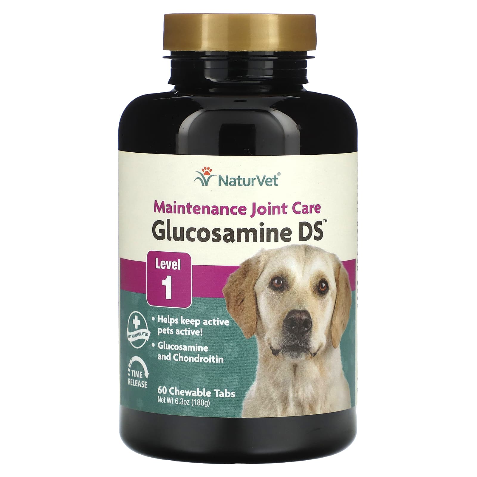 NaturVet, Glucosamine DS, Maintenance Joint Care, Level 1, 60 Chewable