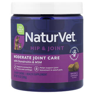 NaturVet, 글루코사민 DS 플러스, + 콘드로이틴 및 MSM, 강아지 및 고양이용, 수준 2, 소프트츄 120개, 288g(10.1oz)