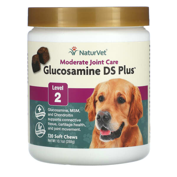NaturVet, Glucosamine DS Plus, Moderate Joint Care, Level 2, 120 Soft