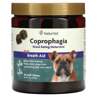 NaturVet, Coprophagia, Stool Eating Deterrent Plus Breath Aid, 130 Soft Chews, 10 oz (286 g)