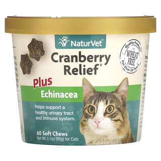 NaturVet, 蔓越橘緩解配方，含紫錐菊，寵物貓專用，60 片軟咀嚼片，3.1 盎司（90 克）