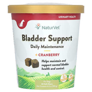NaturVet, Bladder Support Daily Care + Cranberry, Unterstützung der Blase und Cranberry, für Hunde, 60 Kau-Snacks, 180 g (6,3 oz.)
