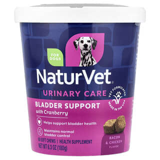 NaturVet, 膀胱支援日常維護 + 蔓越莓，狗狗專用，60 片軟咀嚼片，6.3 盎司（180 克）