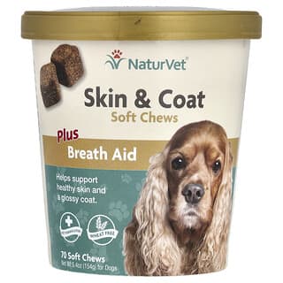 NaturVet, 皮毛支援软咀嚼片，宠物狗专用，70 片，5.4 盎司（154 克）