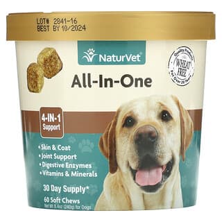 NaturVet, All-In-One, For Dogs, 60 Soft Chews, 8.4 oz (240 g)