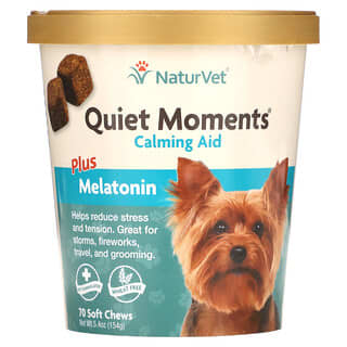NaturVet, Quiet Moments, Calming Aid Plus Melatonin, For Dogs, 70 Soft Chews, 154 g (5.4 g)