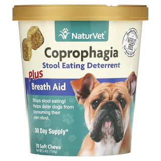 NaturVet, Coprophagia Plus Breath Aid، منع تناول البراز، 70 قطعة مضغ ناعمة، 5.4 أونصة (154 جم)