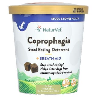 NaturVet, Coprophagia, Stool Eating  Deterrent, + Breath Aid, For Dogs, 70 Soft Chews, 5.4 oz (154 g)